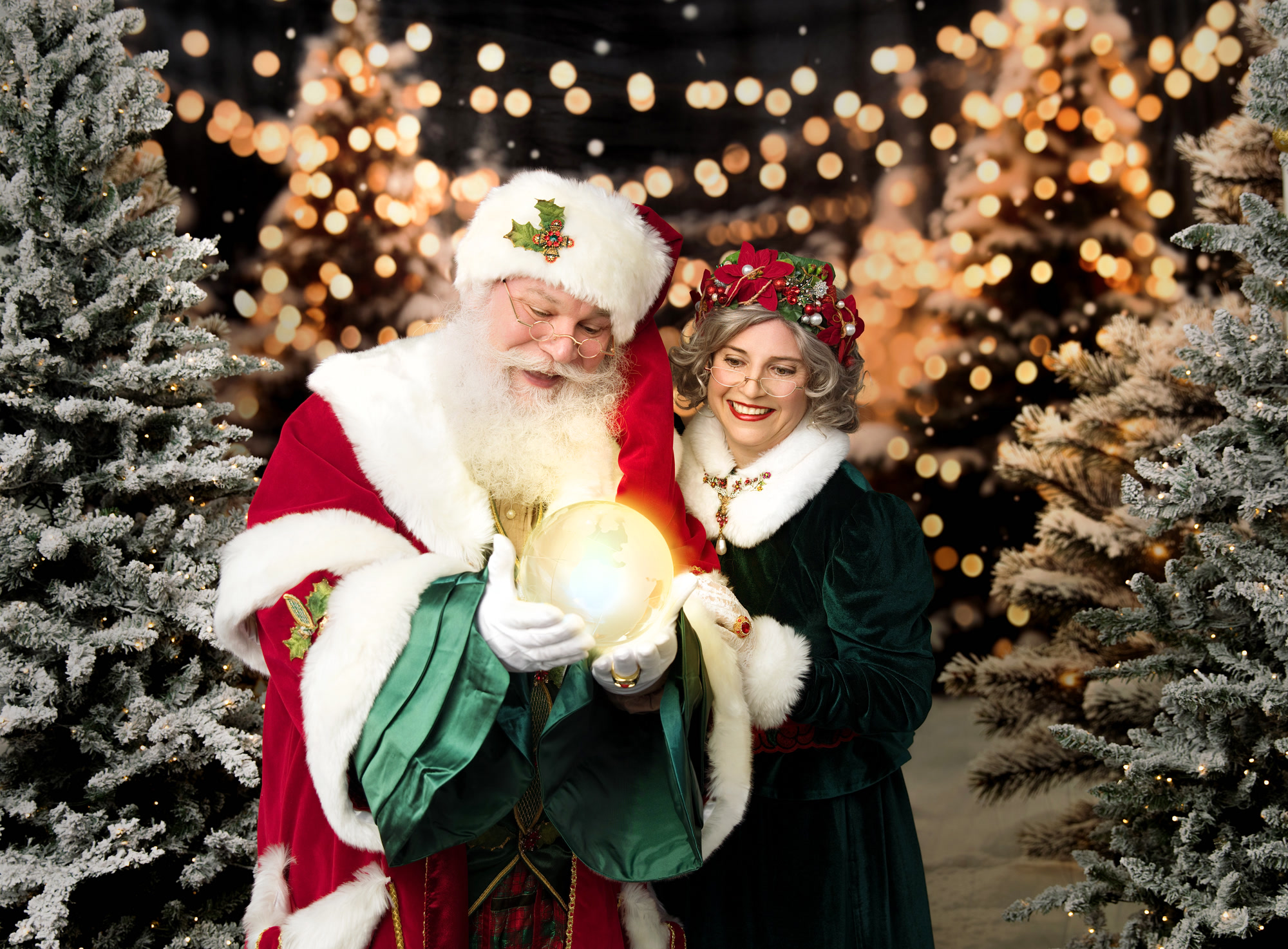 Santa portrait in the Snow-Kissed Enchanted Forest scene